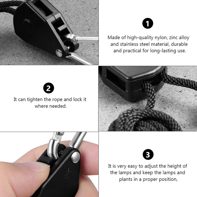6 Pcs Wachsen Licht Kleiderbügel Pulley Seil Aufhänger Interne Getriebe Ratschen 10