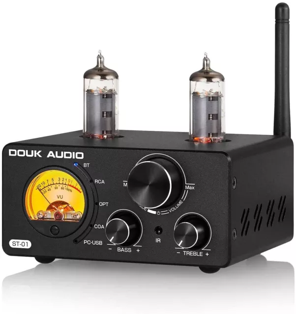 DOUK AUDIO Bluetooth 5.0 Vacuum Tube USB Digital Audio Amplifier with VU Meter