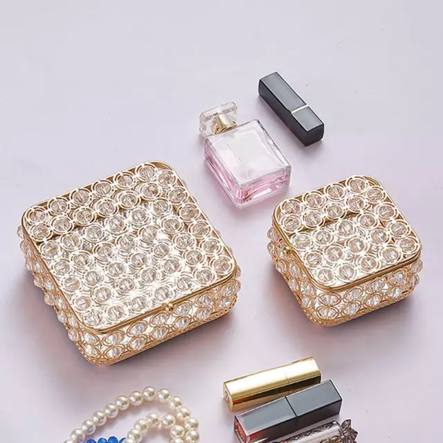 Boîte à bijoux en cristal de style vintage organisateur étui de rangement