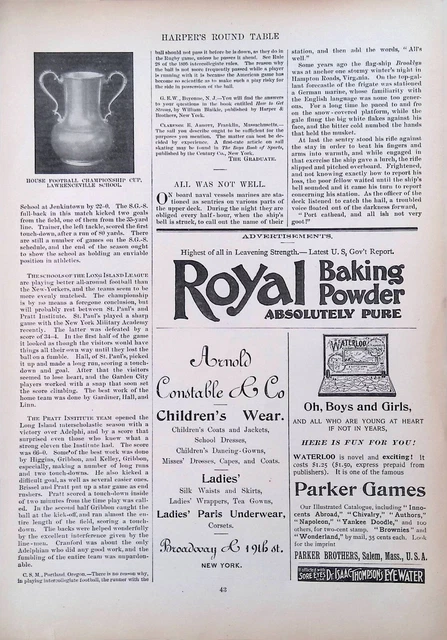 1896 Parker Brother Board Games Toys Ad Harper's Round Table Salem MA