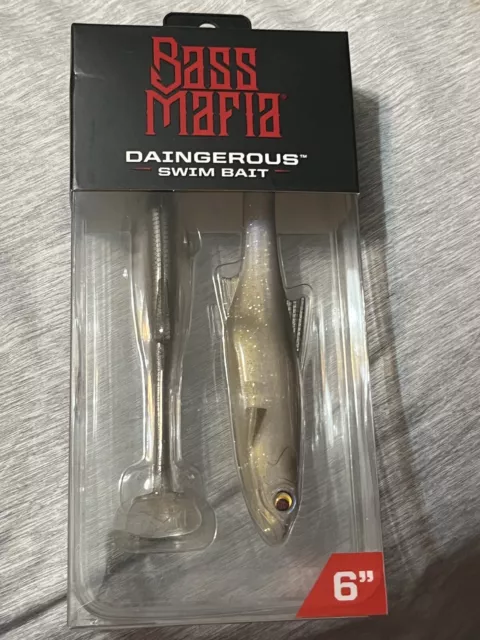 1 Bass Mafia Dangerous Swimbait 6"   1oz  "Albino"