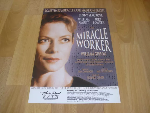 MIRACLE WORKER  Jenny SEAGROVE William GAUNT  Theatre Royal BATH Original Poster