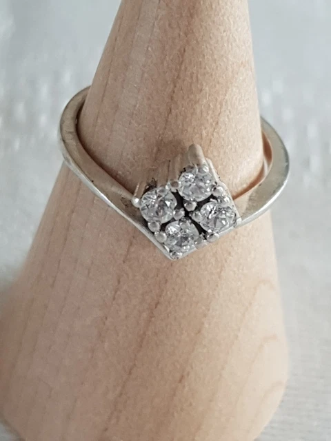 Bague Ancienne En Argent Massif 925 Avec Pierre De Nacre — Style Art Déco, Occasion