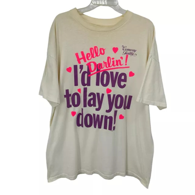 Vintage 90s Conway Twitty Hello Darlin I'd Love To Lay You Down T Shirt Size XL