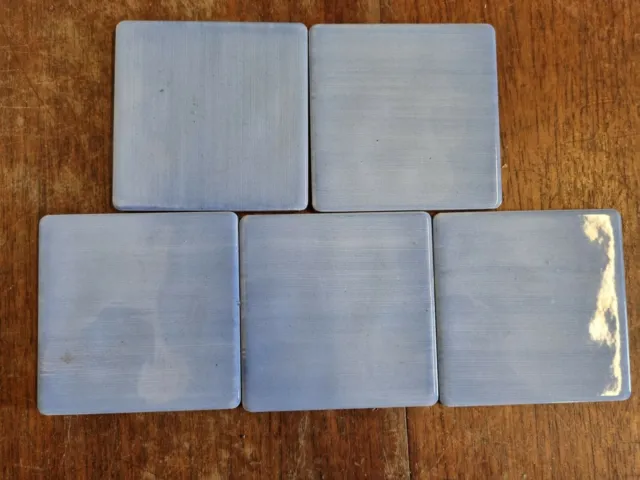 5 off Hand Made 98mm Squ by 6mm Thick Very Pale Blue Portuguese Ceramic Tiles