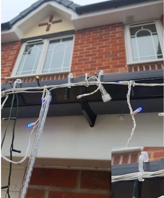 GUTTER HANGING HOOKS / Clips for Christmas Xmas String Lights Outdoor £