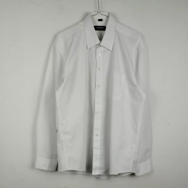 Camicia HUGO BOSS Uomo Taglia 17 Cotone Bianca Casual Man Shirt Manica lunga