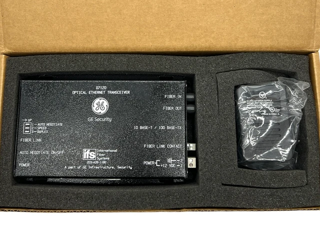 GE Security IFS D7120 Optical Ethernet Transceiver Open Box