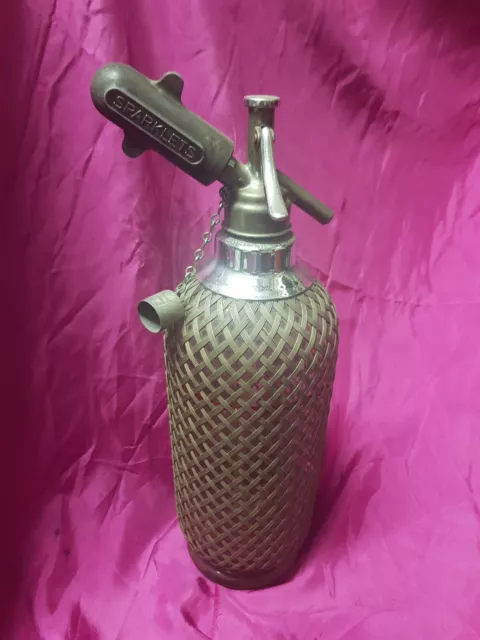 Antica Bottiglia Seltz   Seltzer Sifone Inglese Rete Sparklets ANNI 70'