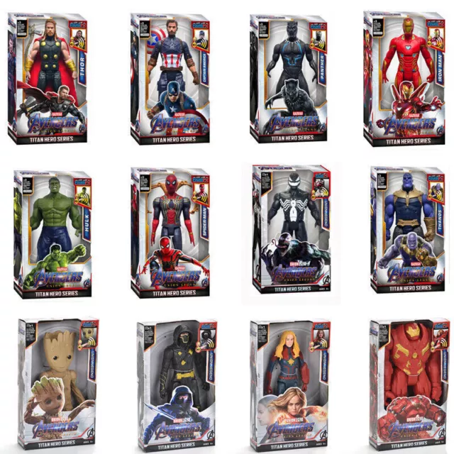 30cm Marvel Avengers Iron-man Spiderman Action Figures Super Hero Toy with Light