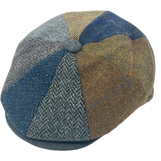 Peaky Blinders Newsboy Bakerboy Hat Gatsby Donegal Tweed Flat Cap Mens 40% wool