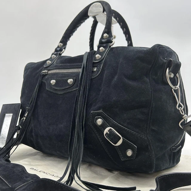 BALENCIAGA  2way Work Shoulder Bag Velour Black