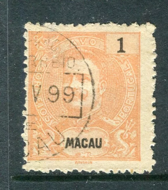 MACAU; 1888 early classic Carlos issue fine used 1a. value