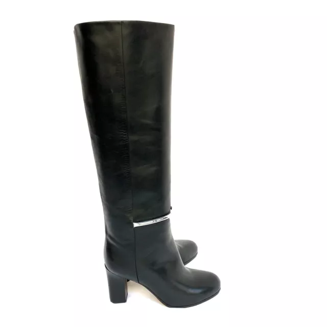 VIA SPIGA Shaw women's Black Leather Tall Knee High Boots Size 5M New