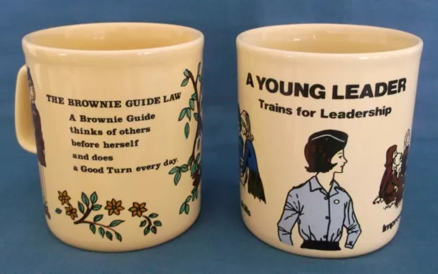 Vintage Brownie Guide Law Mug & Young Leader Leadership Girl Guides Mug England