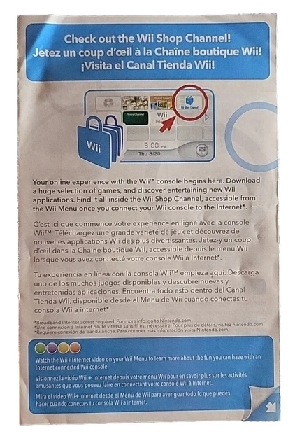 Nintendo Wii Shop Channel INSERT ONLY