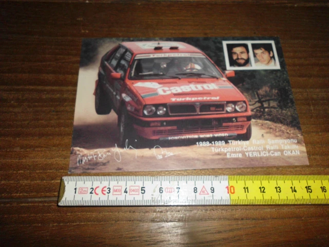 Emre Yerlici Lancia Delta Castrol Turkiye Rally Champion 1988 89 Card Postcard