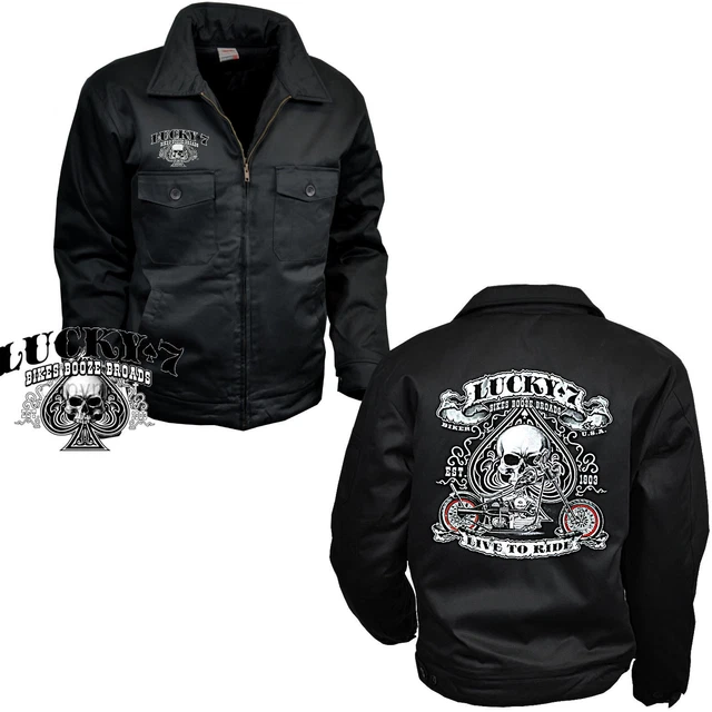 Biker Jacke Workerjacket Harley-Chopper-Motiv Bobber Motorrad customBike *4240