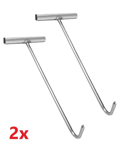 1-2x 38cm Schachthaken Edelstahl Kanalhaken Schachtdeckelhaken Kanaldeckelheber