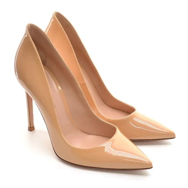 Womens Gianvito Rossi $725 Stiletto Pumps 36.5 / 6.5 Honey Patent Heels Shoes