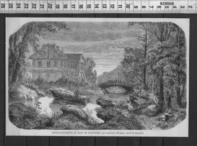 G321 / Engraving 1858 / Embellishments Of The Wood Of Vinvennes