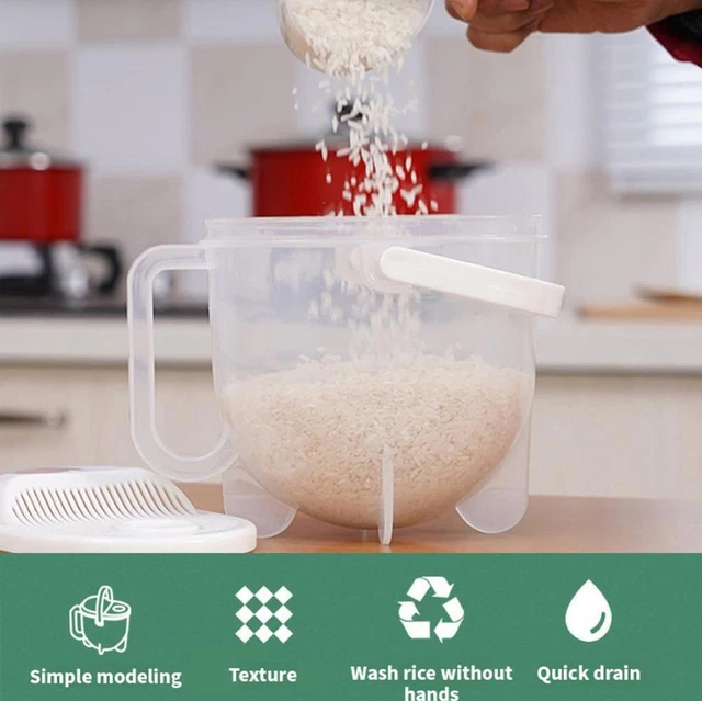 RICE WASHING STRAINER Efficient Grains Fruit and Vegetables Hands-free ...