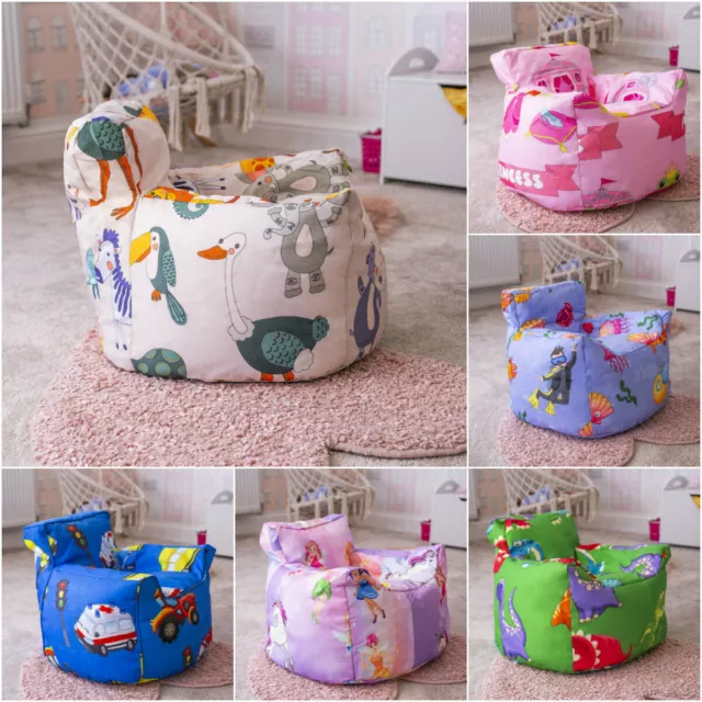 Childrens Bean Bag Chair Cover Kids Tub Cup Seat Play Beanbag Bedroom Soft Toy