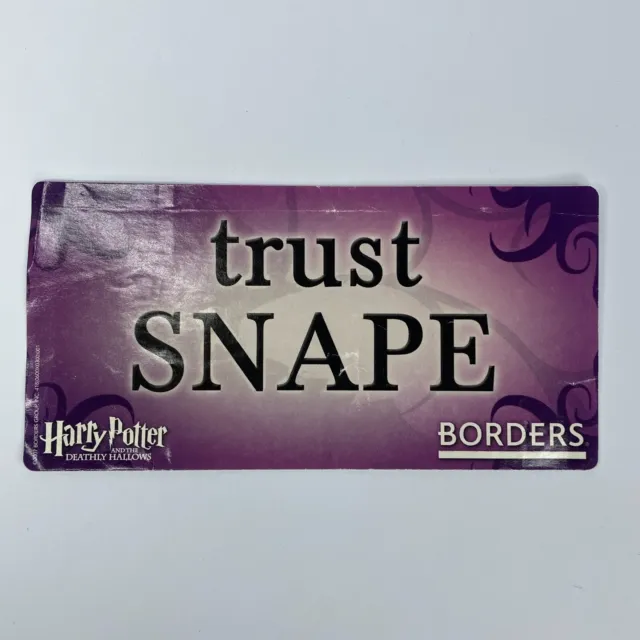 Harry Potter Borders Sticker Trust Snape Purple 6inx3in Release Night 2007 NOS