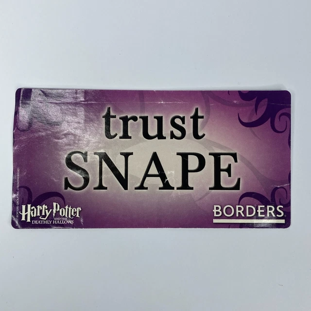 Harry Potter Borders Sticker Trust Snape Purple 6inx3in Release Night 2007 NOS