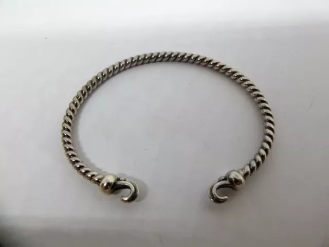 Pirate Hook design sterling silver twist bangle