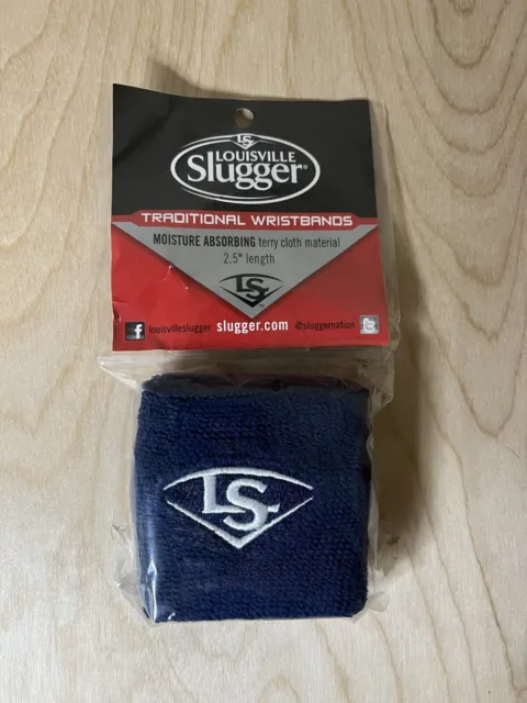 Louisville Slugger Traditional Wristbands Wrist Sweatbands Sweat - Navy Blue NEW