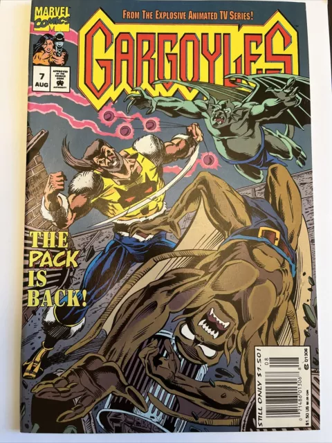 Gargoyles #7 (1995) Newsstand Low Print Vhtf Based On Animated Tv Show Marvel