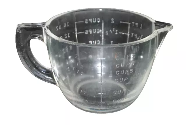 Vintage McKee Glass Glassbake Depression Glass Measuring Pitcher Raised Letters