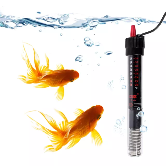 Aquarium Heater Submersible Marine Tropical Fish Tank Adjustable + Cover 25-300W