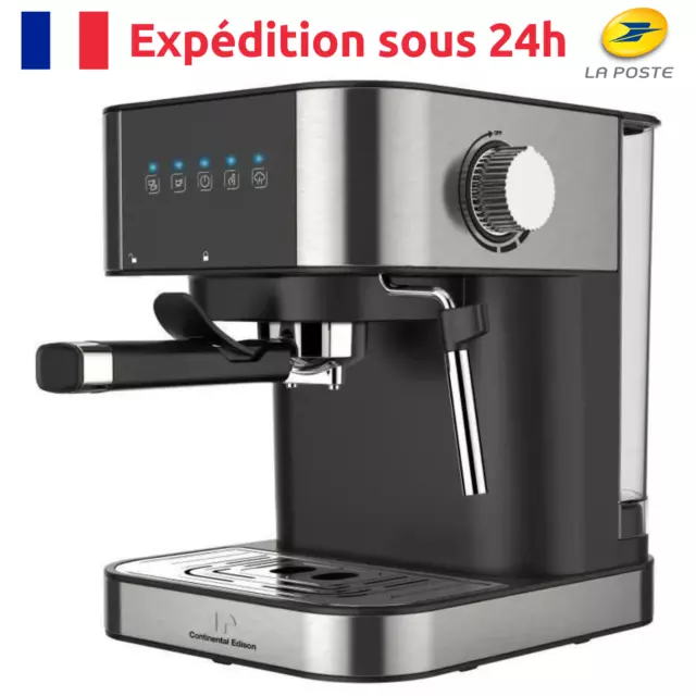 Machine à Café Expresso Cafetière Électrique avec Buse Vapeur Cappuccino - Inox