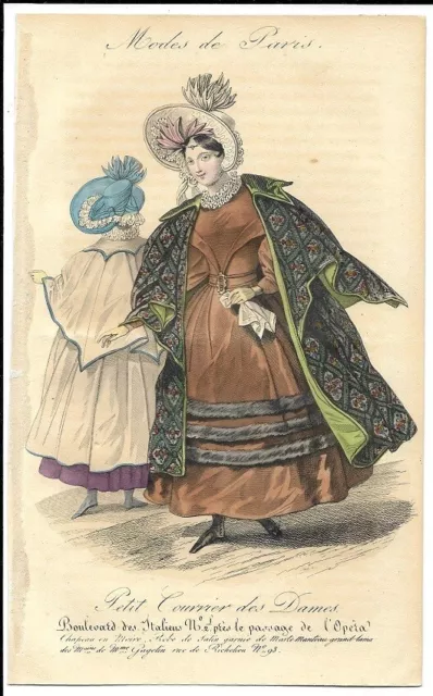 Petit Courrier Des Dames   Modes De Paris   Regency Fashion Plate  1831  841