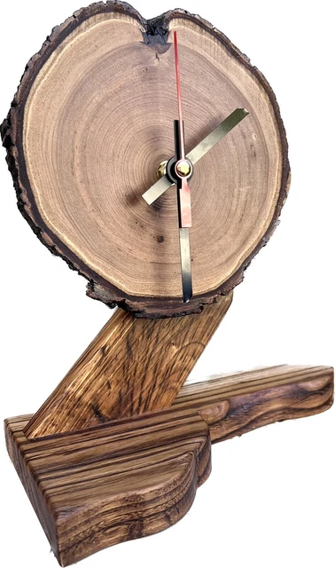 Orologio da tavolo in legno Massello In Castagno.