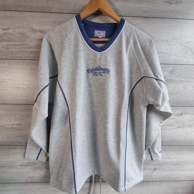 VINTAGE REEBOK WOMENS Jumper UK 10 1990 s Spell Out Grey