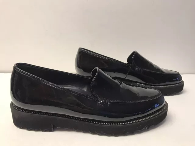 Paul Green Womens Jojo Black Patent Leather Lug Loafers US Size 4 E Slim 3