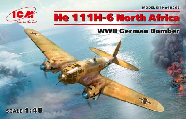 ICM 48265 - 1:48 He 111H-6 North Africa,WWII German Bomber - Neu