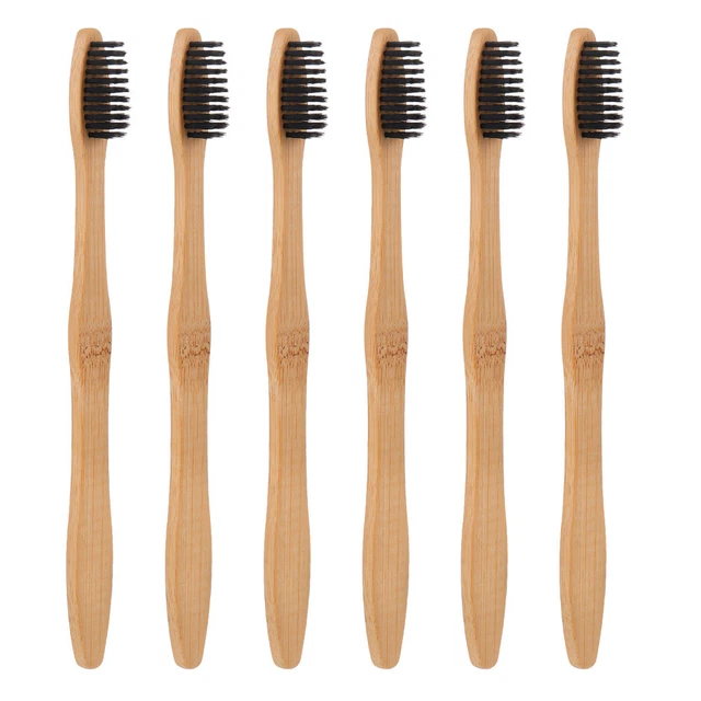 20 pz spazzolino da denti bambù biodegradabile da viaggio adulti manuale onda bambino