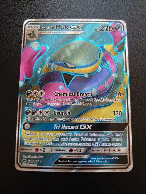 Pokemon Tcg Burning Shadows Alolan Muk Gx Full Art Near Mint 138/147