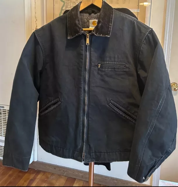 VINTAGE CARHARTT J01 BLK MENS DETROIT JACKET 44 Large