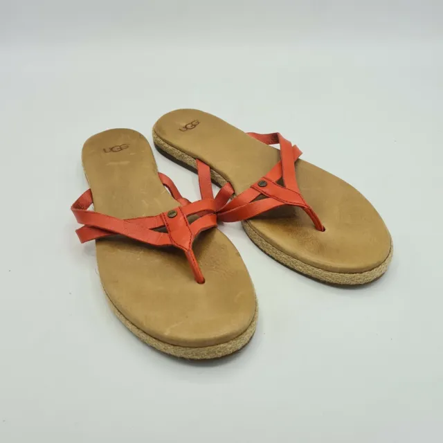 Ugg Womens Size 7 Tango Red  Annice Flip Flop Sandals 1016119