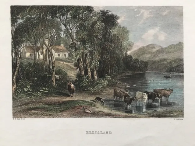 1840 Antique Print; Ellisland Farm, Dumfries after D.O. Hill