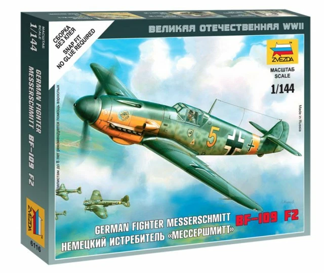 Messerschmitt Bf 109 F-2 Plastique Kit 1:144 Model Zvezda