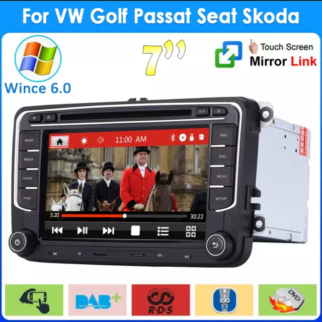DAB+ 7" Autoradio GPS Navi CD DVD RDS BT Für 2DIN VW GOLF 5 6 Passat Touran Polo