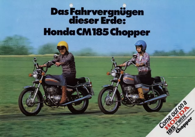 Honda CM 185 Chopper Prospekt 1979 D brochure prospectus catalog catalogue