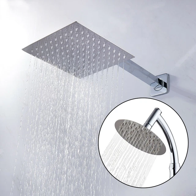 Cromato Soffione Doccia Pioggia Acciaio Inox Argento Lunga Durata 8 inch