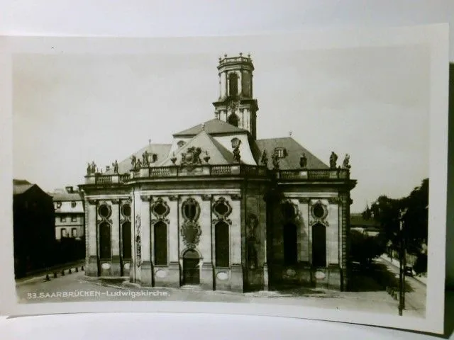 Saarbrücken. Ludwigskirche. Alte Ansichtskarte / Postkarte s/w. ungel. ca 30ger